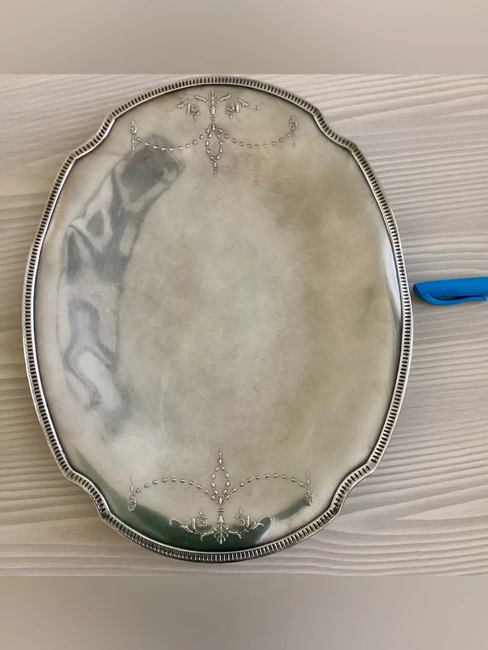 Antique Community Silver Grosvenor Silverplate Footed Cake Tray 11.5x9 11956